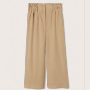 Mango High-waisted Plazzo Pants Medium Brown Small
